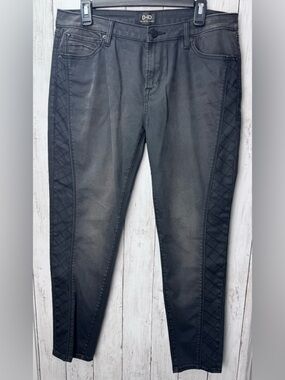 Quilt-Panel Black Skinny Ponte Pants size 32